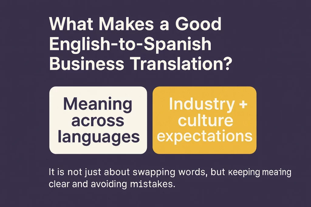 What Makes a Good English-to-Spanish Business Translation?