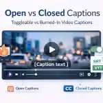 Open Captioning Vs Closed Captioning: Key Differences & Use Cases