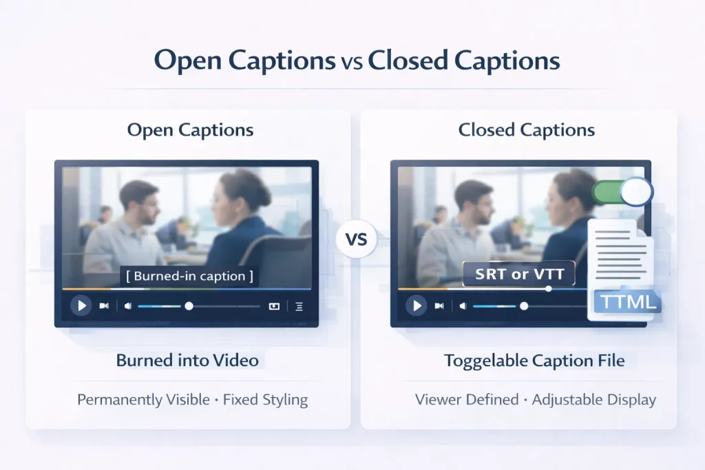 Open Captions vs Closed Captions