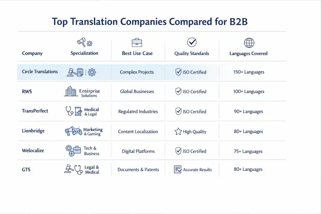 Best Translation Services Companies for b2b