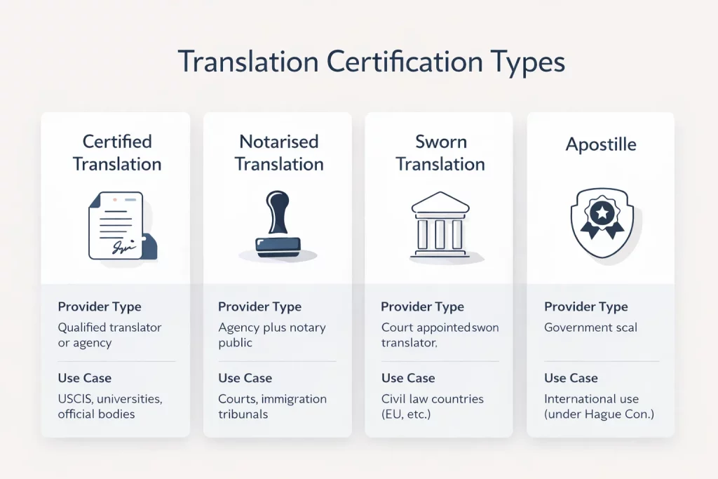 Translation Certification Types