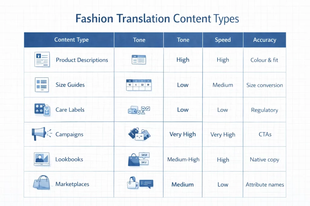 Fashion Translation Content Types