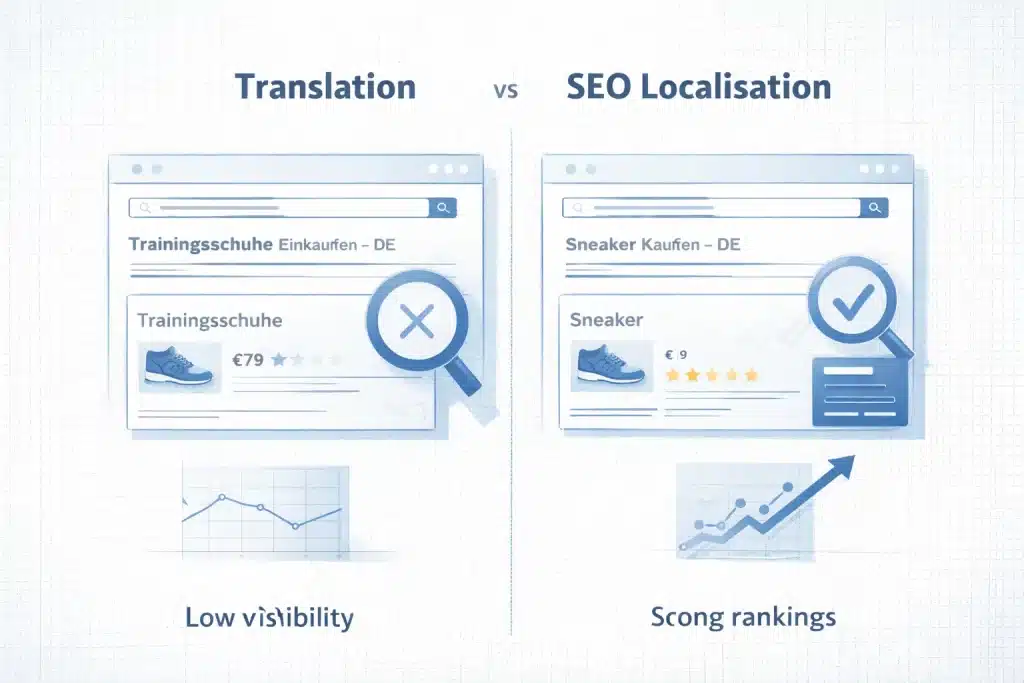 E-commerce Translation Services for SEO, Product Pages & Checkout 2 Translation vs SEO Localisation